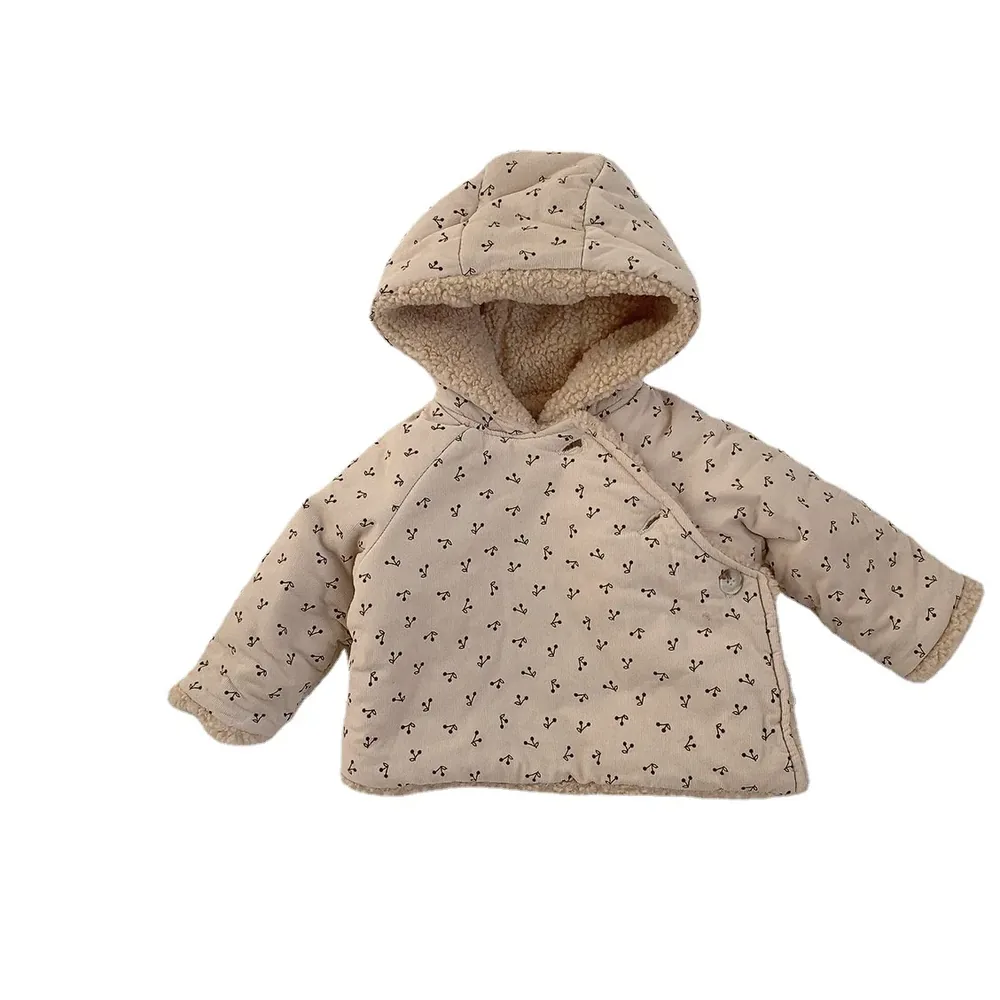 Baby Girls' Hooded Wrap Coat — 3 Colourways — Small Floral, front view