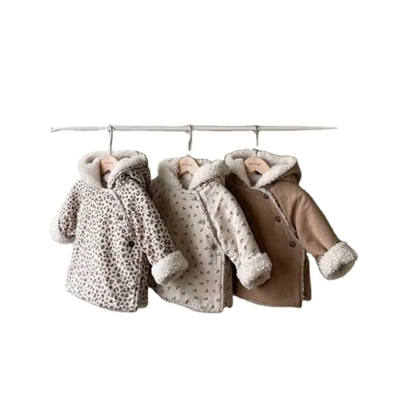 Baby Girls' Hooded Wrap Coat — 3 Colourways — Three colourways on a rail