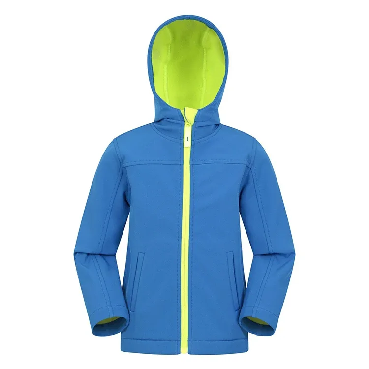 Boys’ Hooded Softshell Jacket — 7 Colourways — Sky Blue, front view