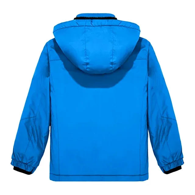 Boys’ Ski Jacket — Bright Blue — Bright Blue, back view