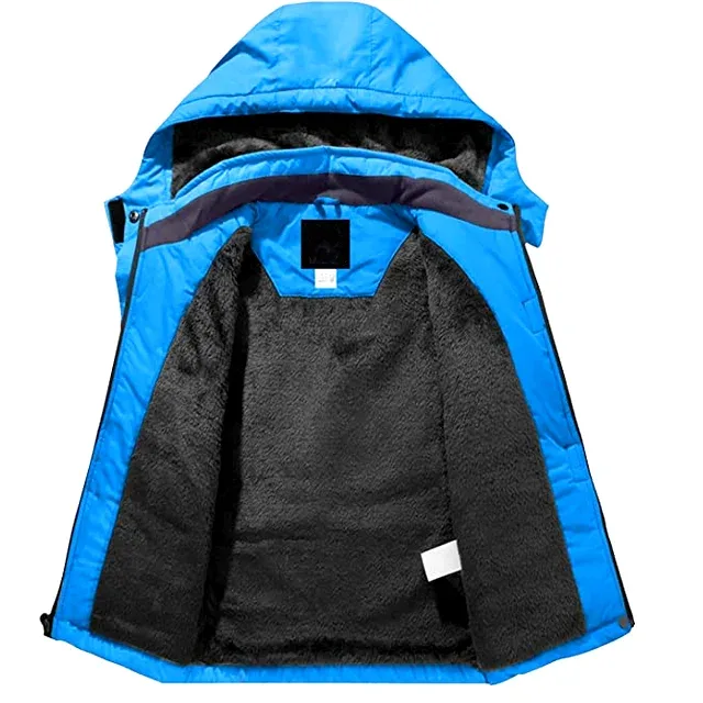 Boys’ Ski Jacket — Bright Blue — Bright Blue, interior fleece detail