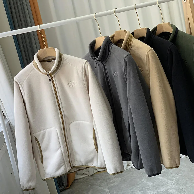 Boys' Two-Tone Fleece Zip Jacket — 5 Colourways — Five colourways, rail group view