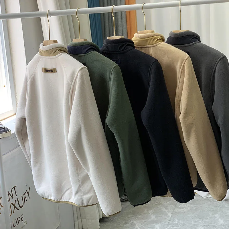 Boys' Two-Tone Fleece Zip Jacket — 5 Colourways — Five colourways, back rail view