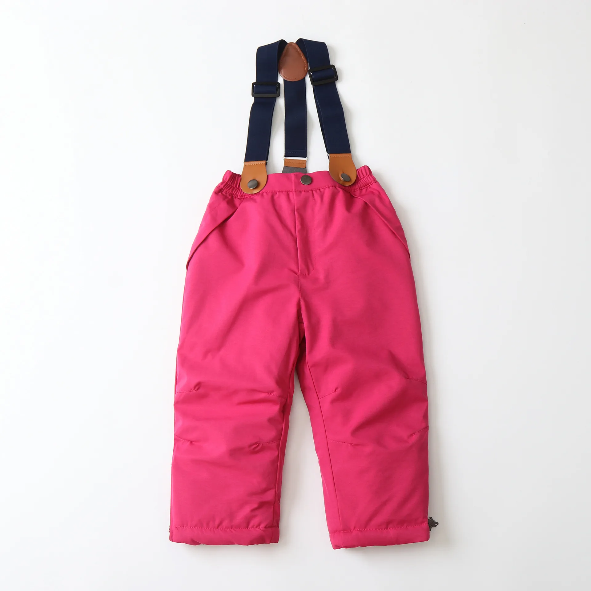 Girls' floral ski jacket and bib pants set — Rose Red, suspender pants