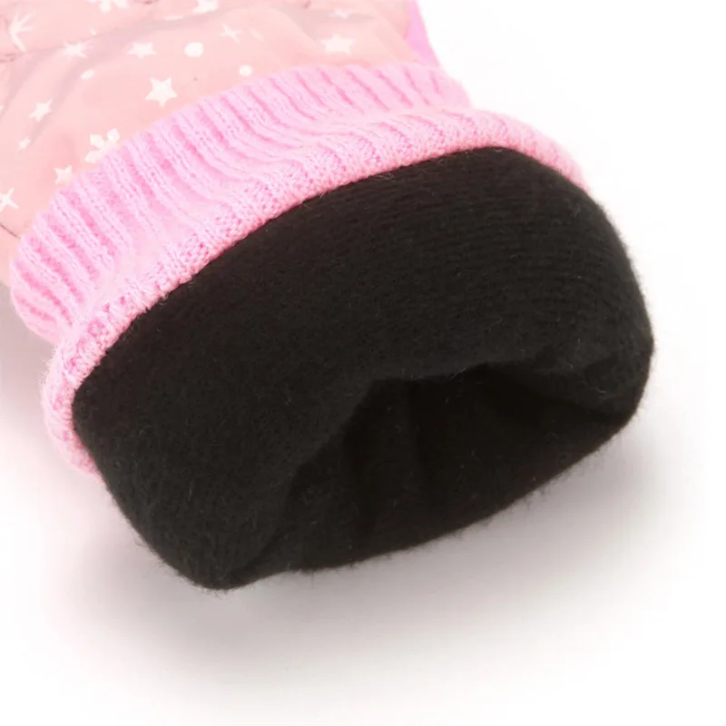 Girls' Rose & Star Ski Gloves — 4 Colourways — Pink, fleece lining detail