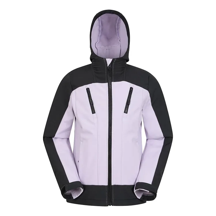 Girls’ Softshell Jacket — 2 Colourways — White & Black, front view