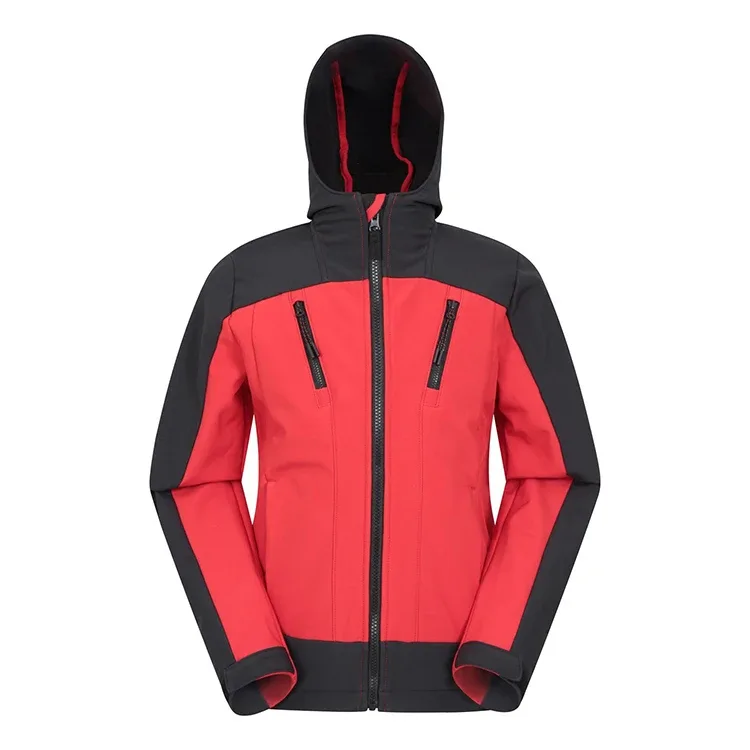 Girls’ Softshell Jacket — 2 Colourways — Red & Black, front view