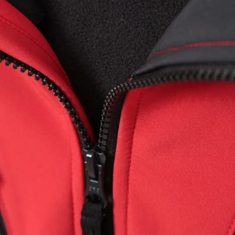Girls’ Softshell Jacket — 2 Colourways — Red & Black, zip detail