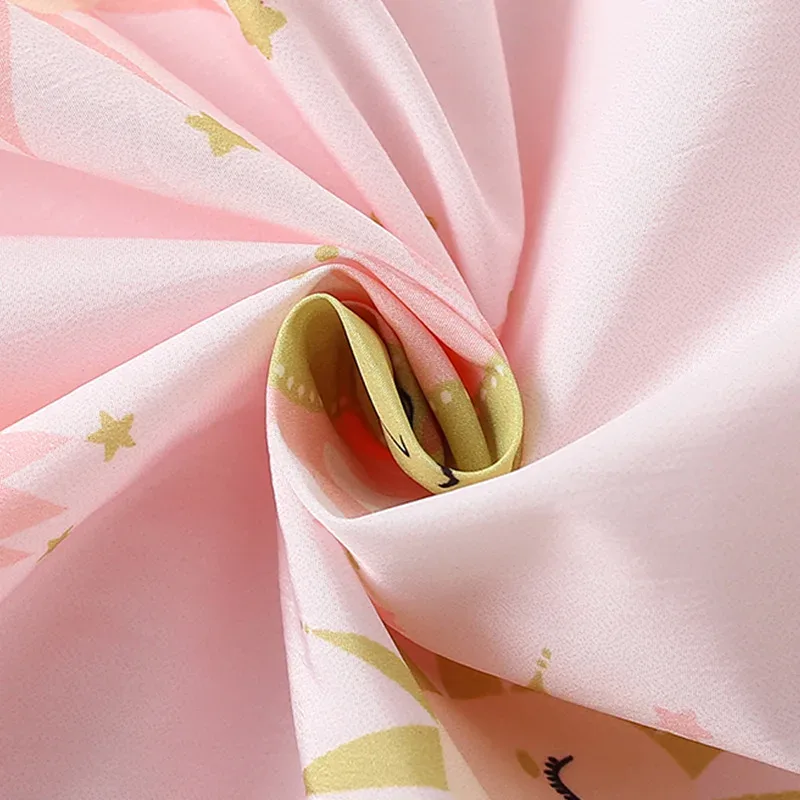 Girls' Sunflower Windbreaker Jacket — Pink — Sun Print, fabric detail