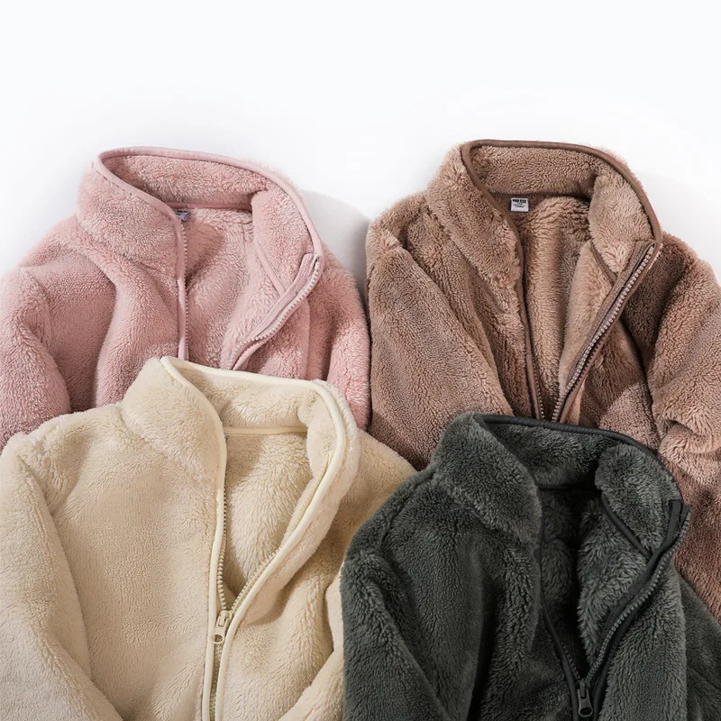 Girls' Teddy Fleece Zip Jacket — 5 Colourways — Four colourways, close group view