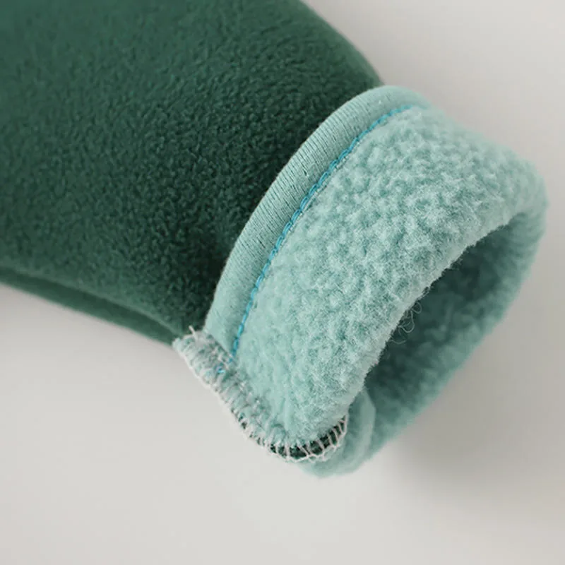 Kids' Animal-Hood Fleece Jacket — 4 Colourways — Fleece cuff, close-up
