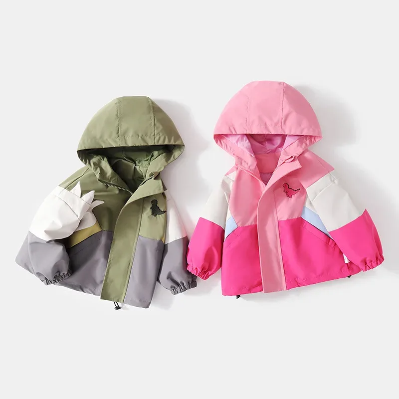 Kids' Dinosaur Colour-Block Jacket — Both colourways, folded pair