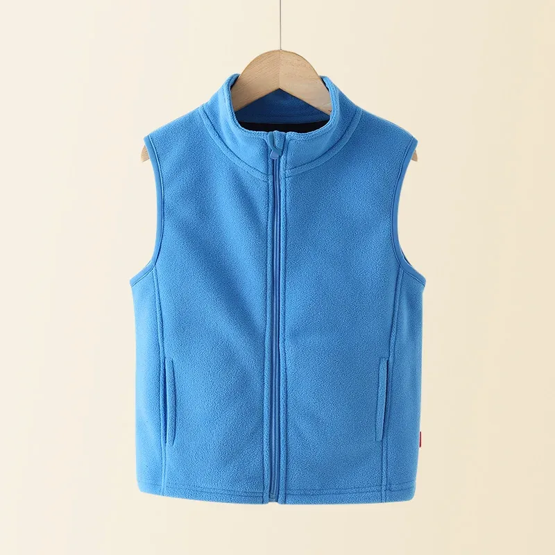 Kids' Fleece Vest — 6 Colourways — Royal Blue, front view