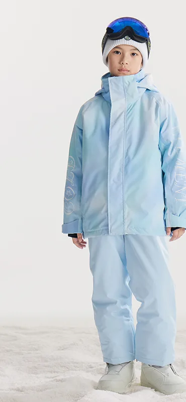 Kids' gradient two-piece ski set — Ice Blue Gradient