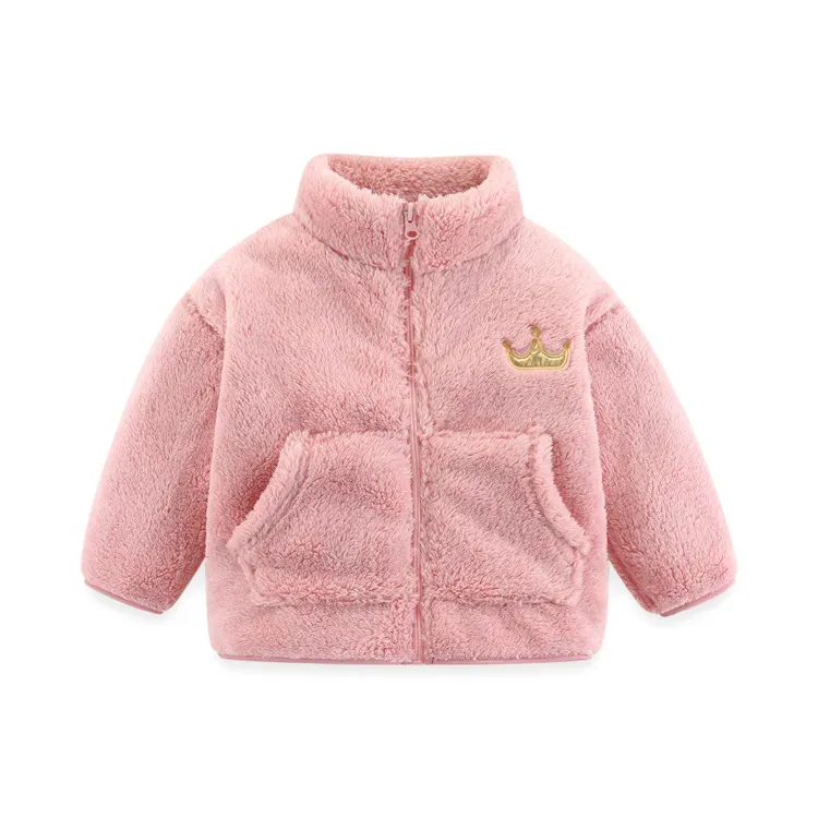 Kids' Granule Fleece Jacket — 17 Colourways — Pink Velvet Collar, front