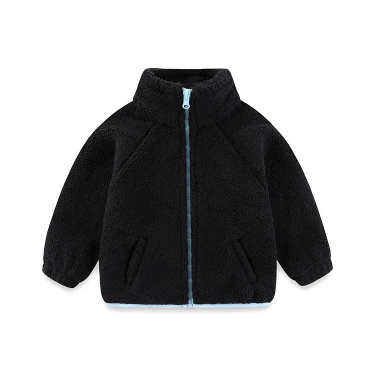 Kids' Granule Fleece Jacket — 17 Colourways — Black Granule, front