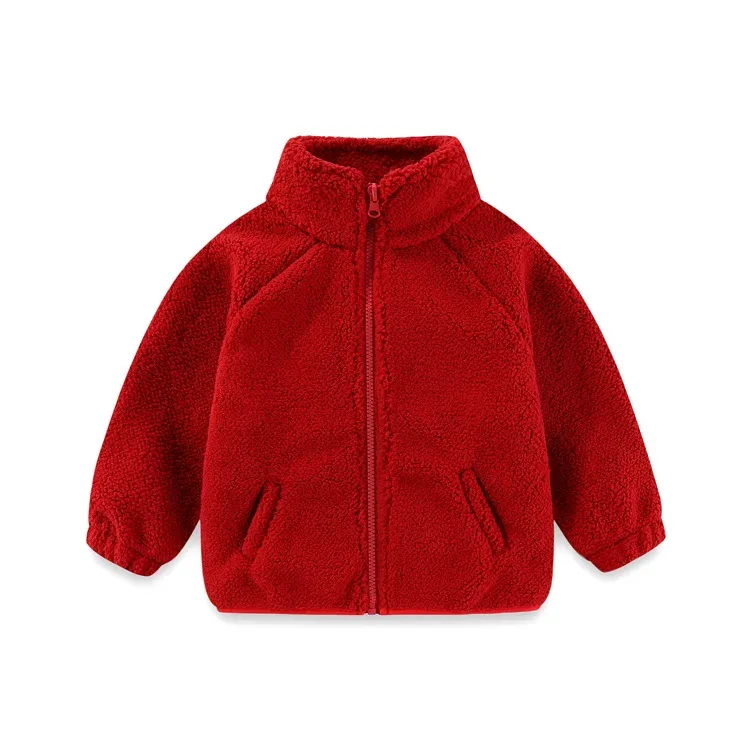 Kids' Granule Fleece Jacket — 17 Colourways — Red Granule, front