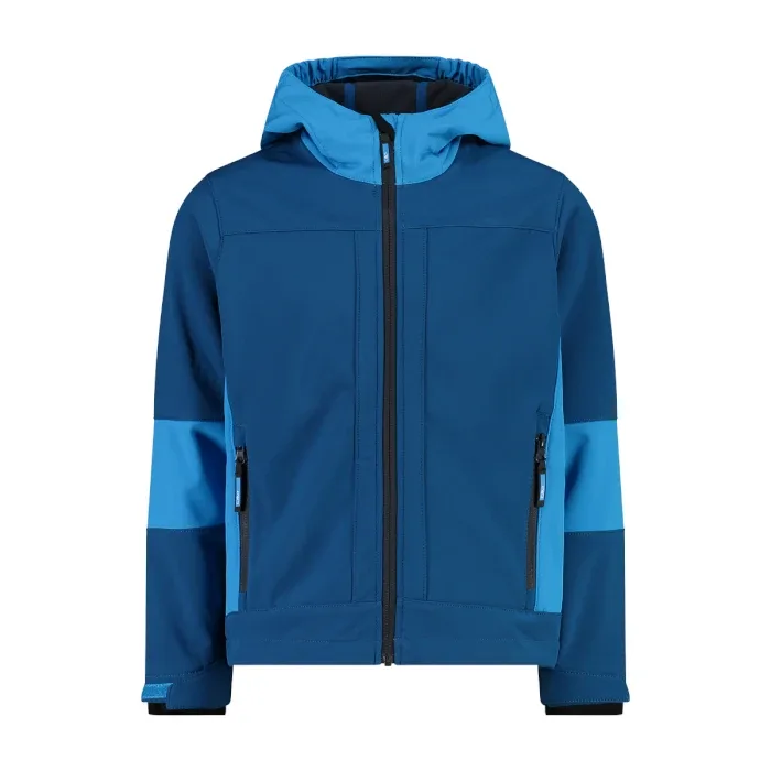 Kids' Hooded Softshell Fleece Jacket — 5 Colourways — Royal Blue, front view