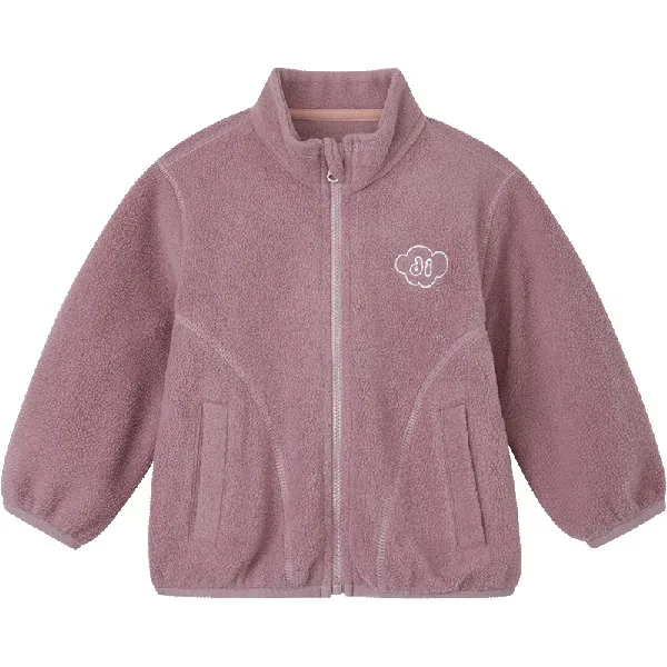 Kids' Melange Fleece Jacket — Heather Purple, flat front