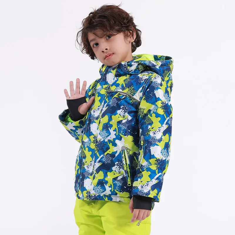 Kids' mix-and-match ski suit set — Yellow-Blue Splash Jacket
