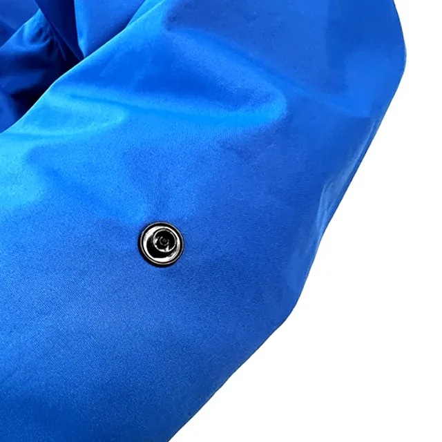 Kids' One-Piece Ski Jumpsuit — 2 Colourways — Blue, snap detail