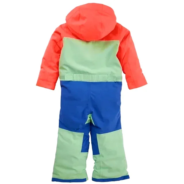 Kids' One-Piece Ski Suit — 3 Colourways — Coral & Mint, back view