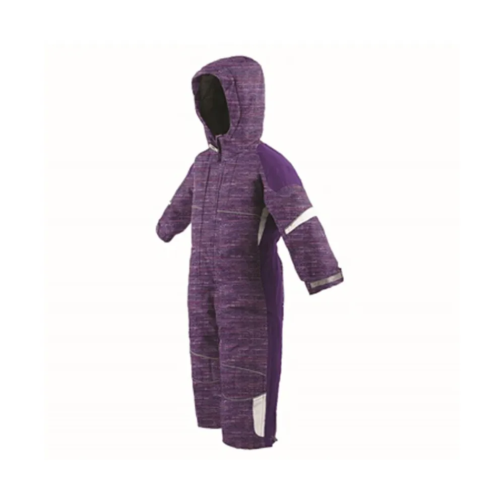 Kids' One-Piece Snowsuit — 4 Colourways — Dark Purple, front view