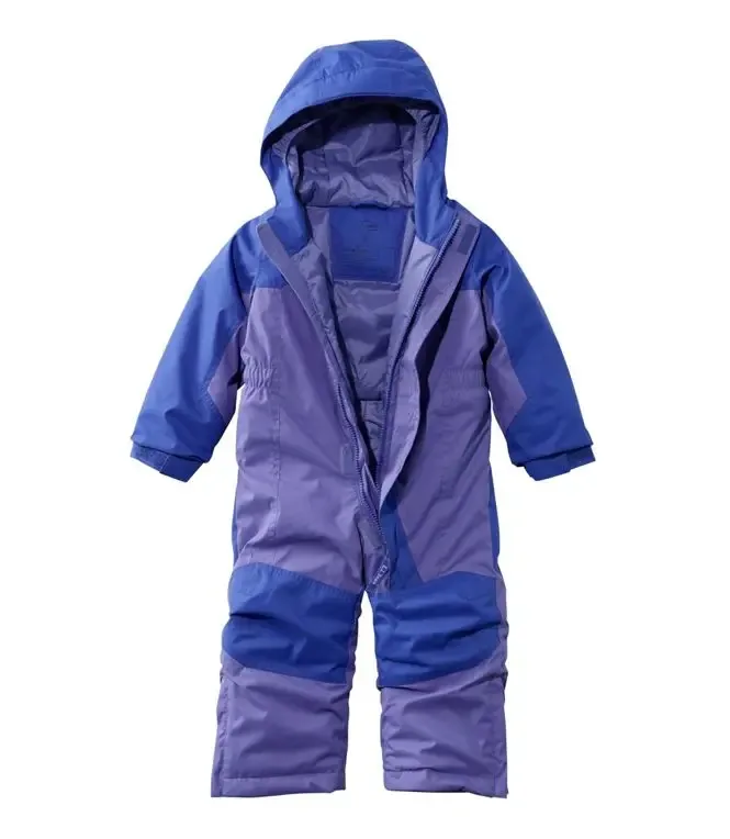 Kids' One-Piece Snowsuit — 4 Colourways — Blue, front view, jacket open