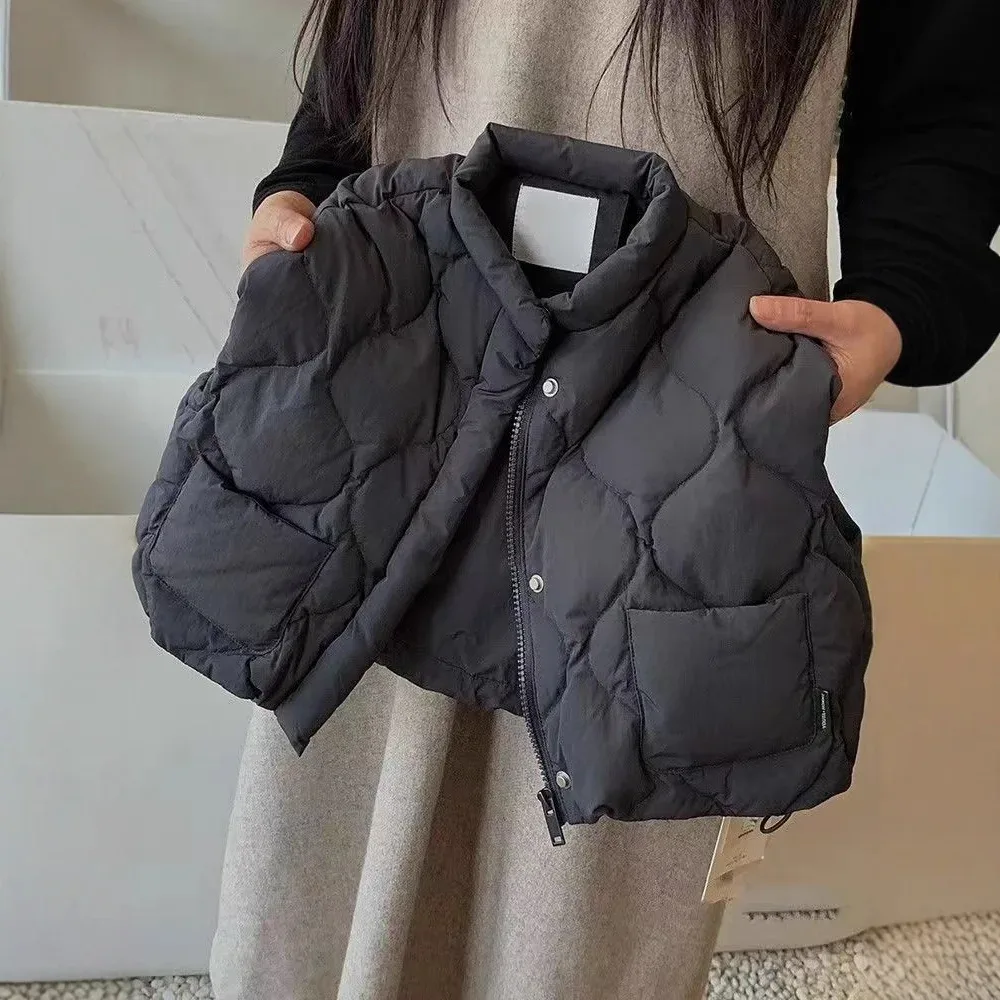Kids' Onion-Quilted Button Jacket — Dark Grey, held, front