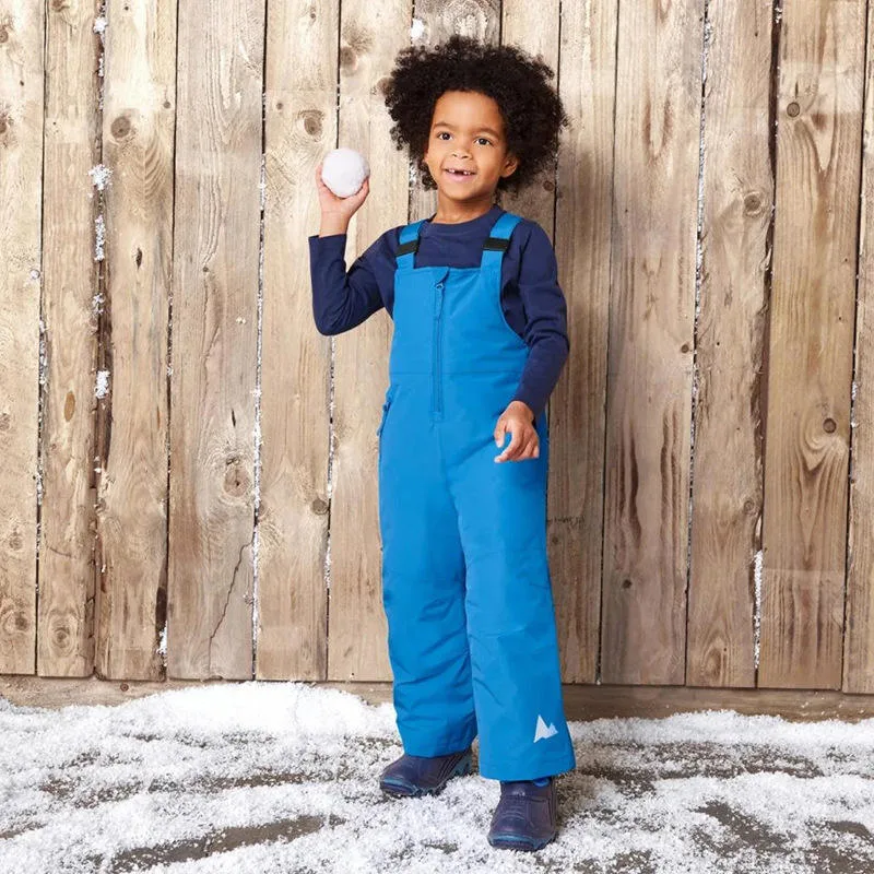 Kids' Reflective Ski Bib Pants — 3 Colourways — Sky Blue, worn
