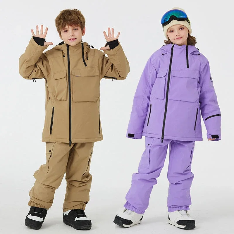 Kids' Ski Jacket & Bib Pants Set — 5 Colourways