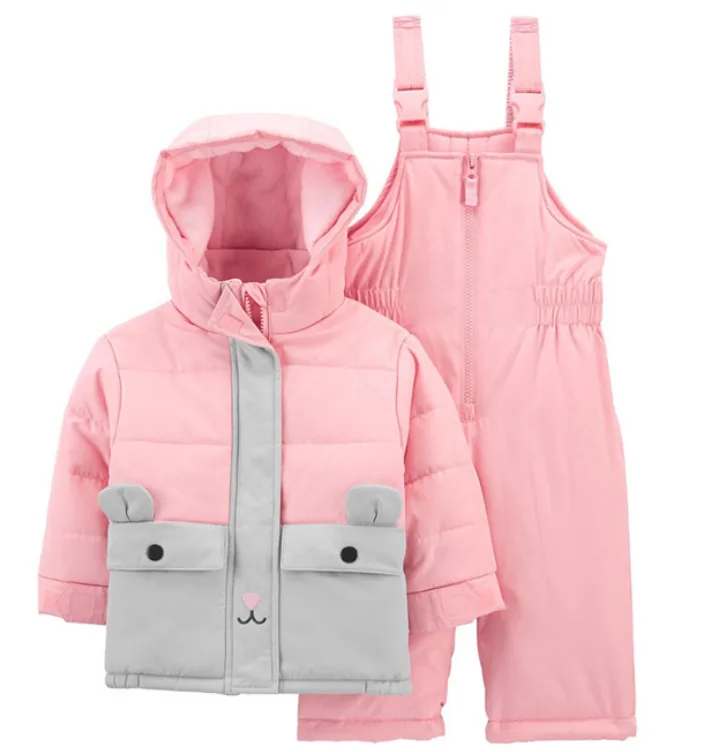 Kids' ski jacket & bib set — Pink