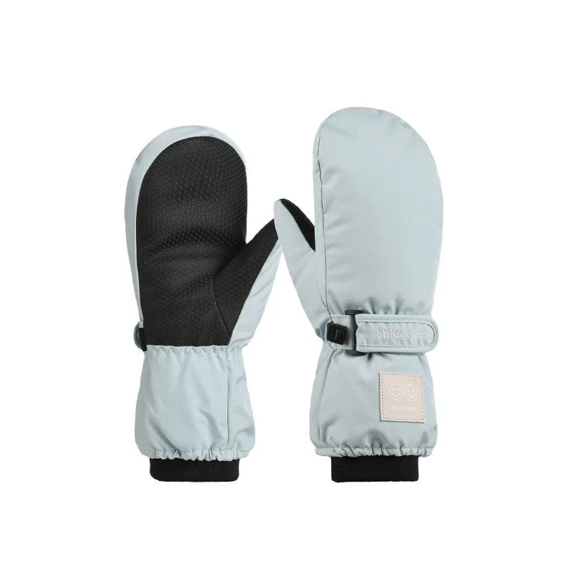 Kids' Ski Mittens — 6 Colourways — Light Blue, pair view