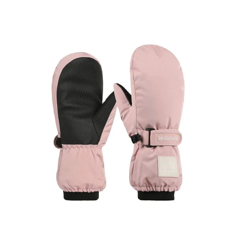Kids' Ski Mittens — 6 Colourways — Pink, pair view