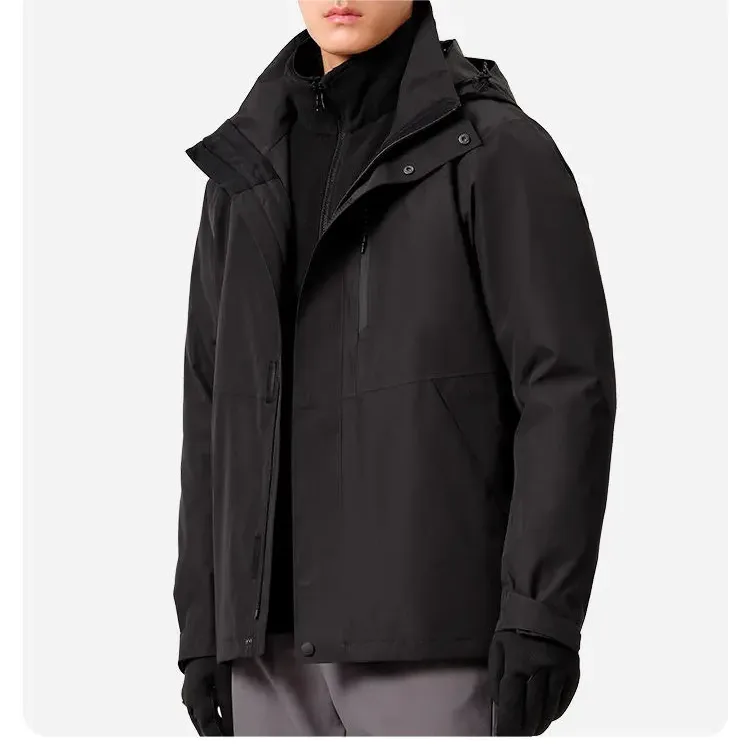 Men’s 3-in-1 Jacket — 3 Colourways — Black, 3-in-1 worn over the fleece liner