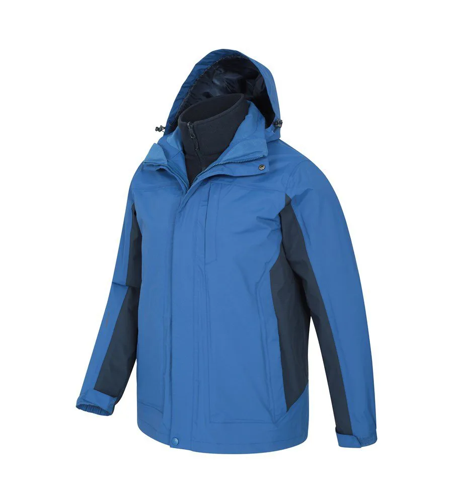 Men’s 3-in-1 Jacket — Blue — Blue, three-quarter front view
