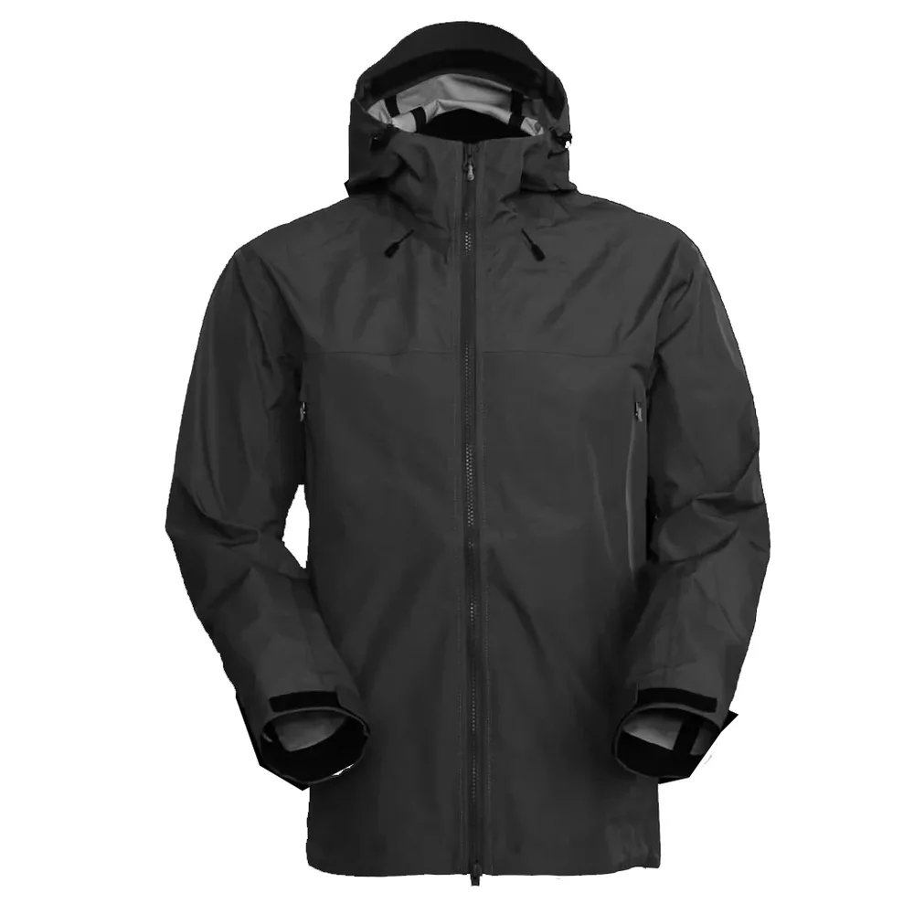 Men’s 3-Layer Hardshell Jacket — 3 Colourways — Black, front view