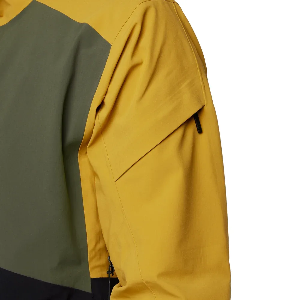 Men's 3L Shell Jacket — 2 Colourways — Yellow-Green, sleeve detail