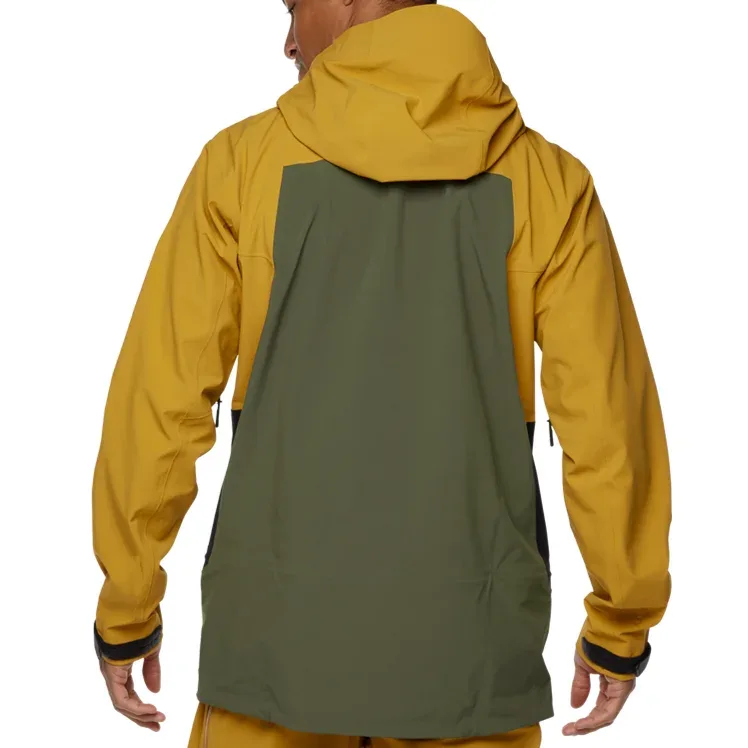 Men's 3L Shell Jacket — 2 Colourways — Yellow-Green, worn back view