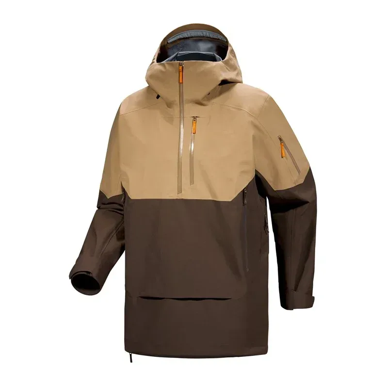 Men's Half-Zip Anorak Ski Jacket — 2 Colourways — Black, front view