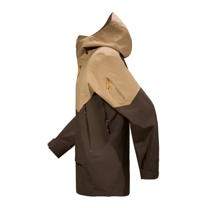 Men's Half-Zip Anorak Ski Jacket — 2 Colourways — Brown, side view