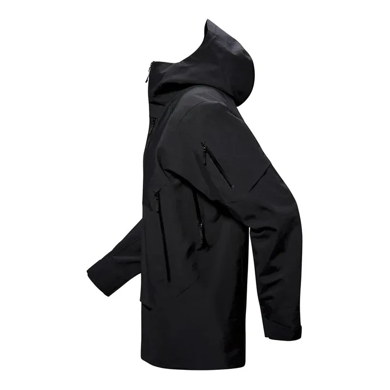 Men's Half-Zip Anorak Ski Jacket — 2 Colourways — Black, side view