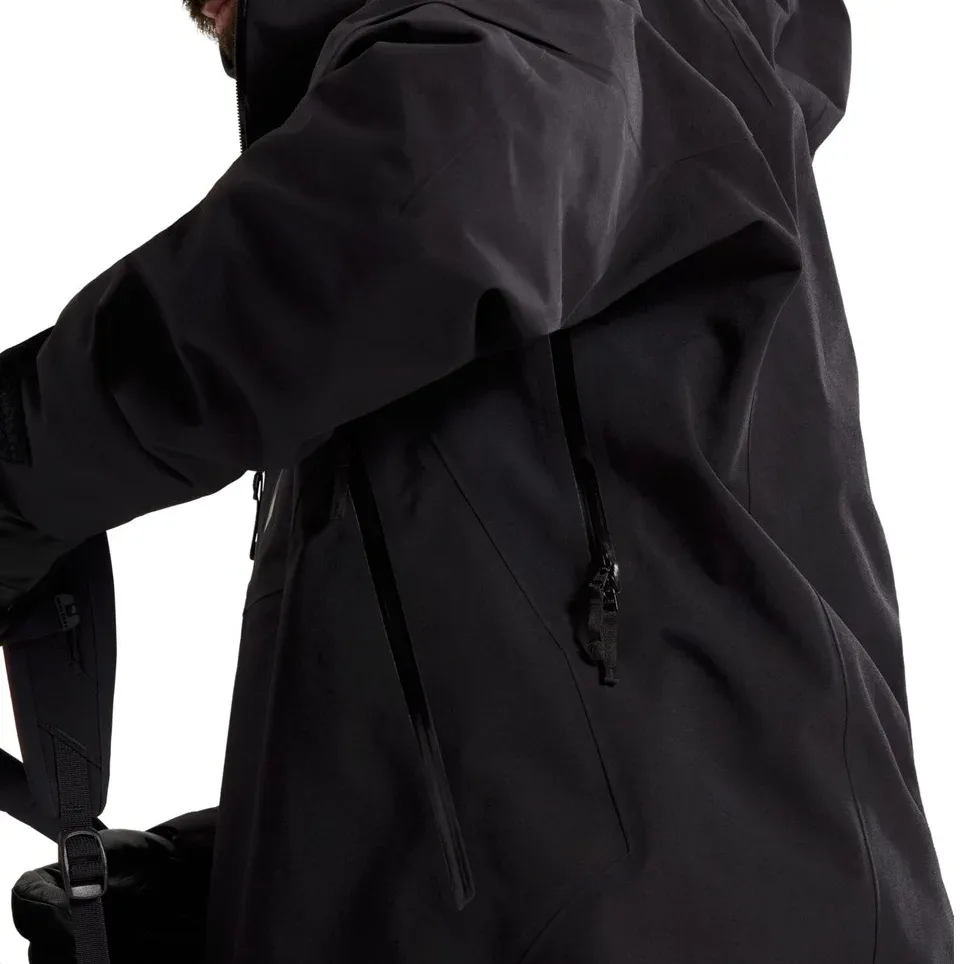 Men's Half-Zip Anorak Ski Jacket — 2 Colourways — Black, sleeve pocket and cuff detail