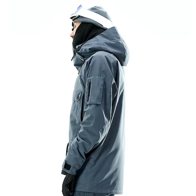 Men’s Anorak Snowboard Jacket — Grey — Grey, side view