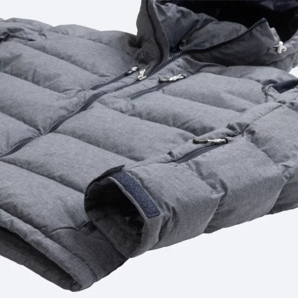 Men's Bubble Puffer Jacket — 5 Colourways — Grey Marl, cuff and baffle detail