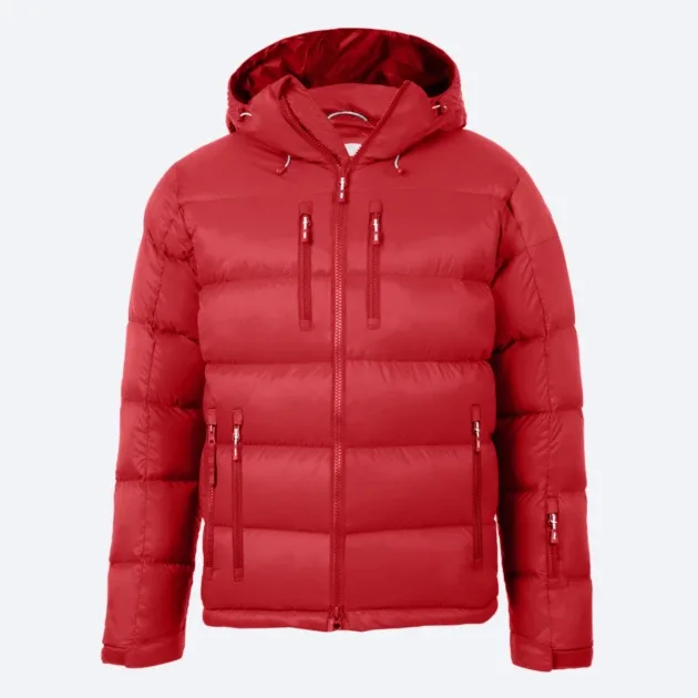 Men's Bubble Puffer Jacket — 5 Colourways — Red, ghost front view