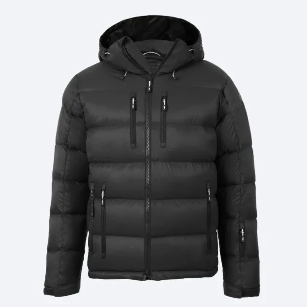 Men's Bubble Puffer Jacket — 5 Colourways — Black, ghost front view