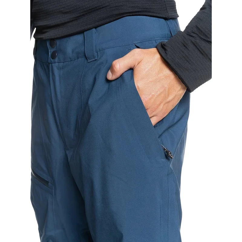Men's Cargo Ski Pants — 1 Colourway — Blue, hand pocket close-up