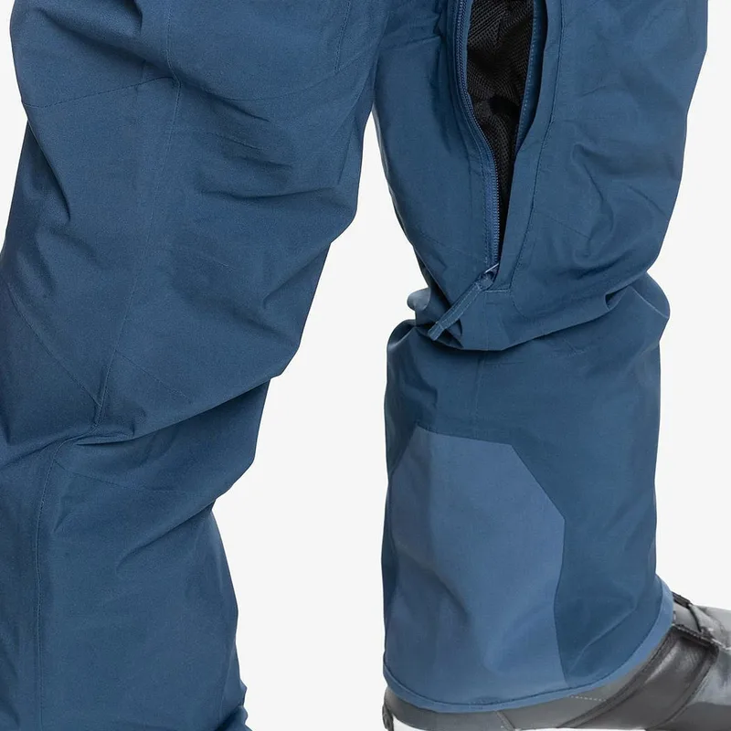 Men's Cargo Ski Pants — 1 Colourway — Blue, leg vent close-up