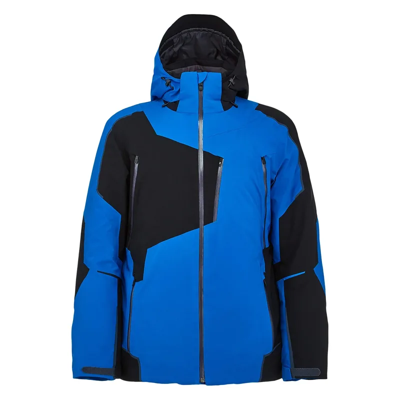 Men's Colour-Block Ski Jacket — 4 Colourways — Blue, front view